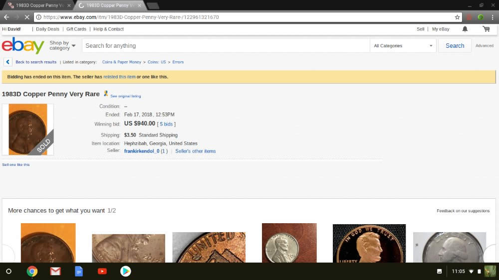 1983-D-Copper-Penny-Very-Rare--*-There-Is-Something-Fishy-About-This-*